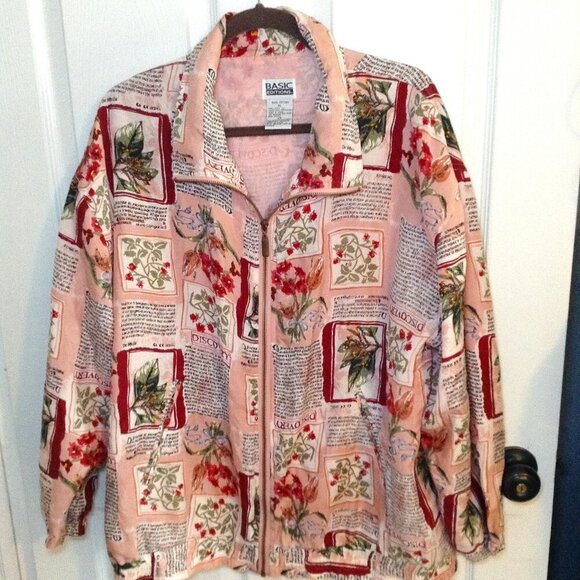VINTAGE Basic Editions SilkJacket, Quite Lux, Floral Chic, Avant Garde, Eclectic - Picture 1 of 8